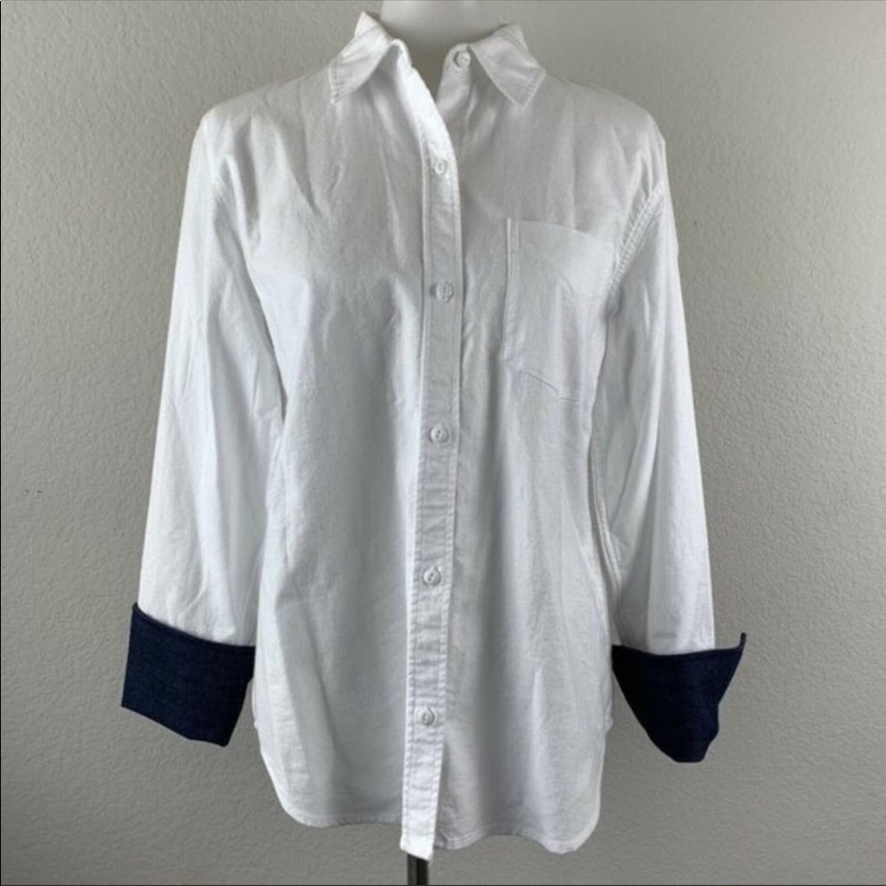 Current/Elliott The Bane Shirt Sz 2 Medium White
